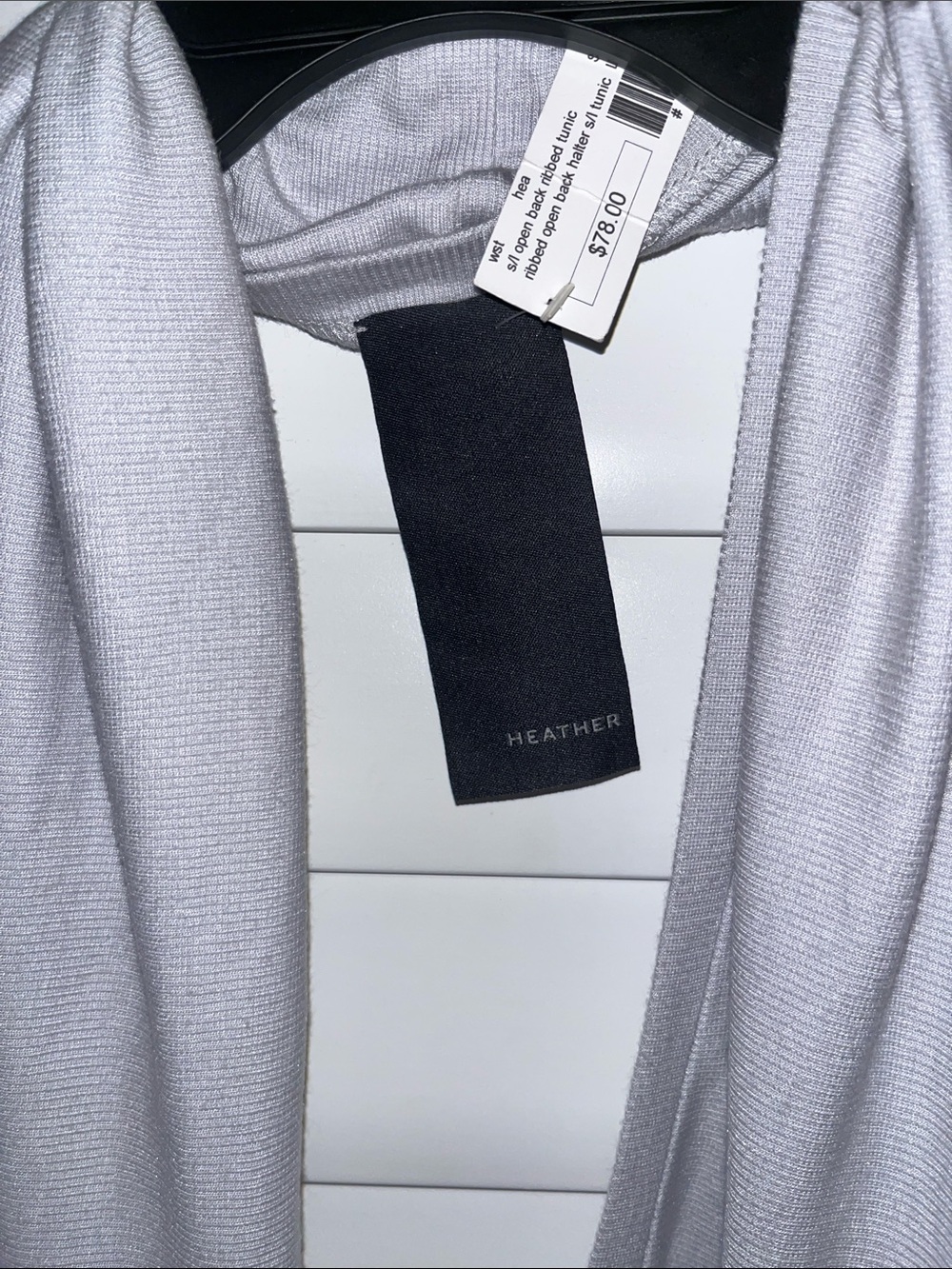 Heather Women's Light Gray Open-Front Tunic Top